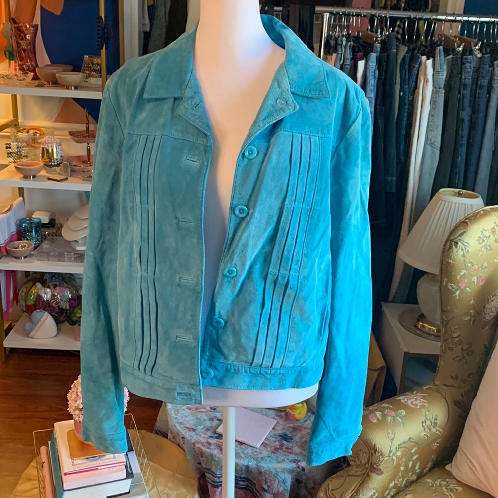🤎Blue suede jacket